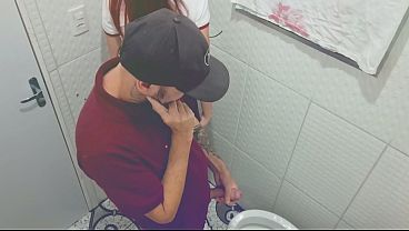 A slut has sex with a stranger in a bar bathroom! 