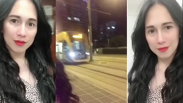 shemale show her cock while walkng in the strret in public 