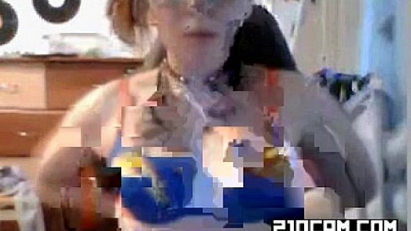 Nerd looking girl playing on cam 