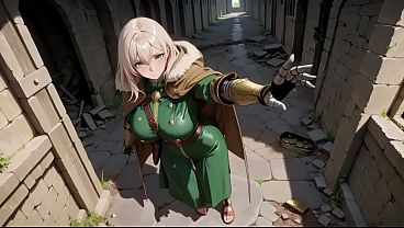 Nonton Ai Generated- Blonde Knight's Afternoon! Green Uniform Golden Mechanical Arms, Lazily Contemplating In Ancient Stone Ruins. thumbnail