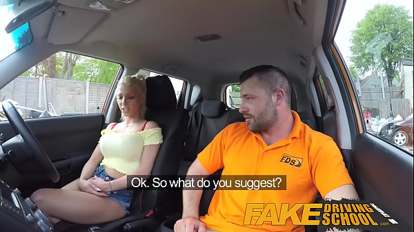 Fake Driving Big tits blonde_gets fucked and cum splattered glasses