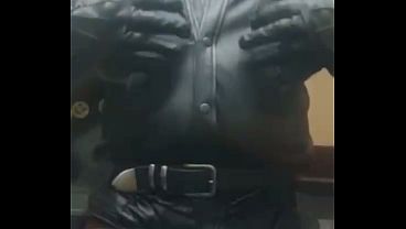 Black Leather Gear Smoke, Cock Stroke & Cum thumbnail