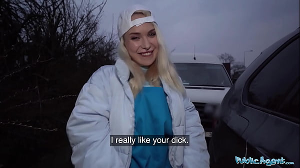 Play MP4 - Public Agent Blonde Pizza Delivery girl with BIG NATURAL BOOBS gets her wet pussy filled