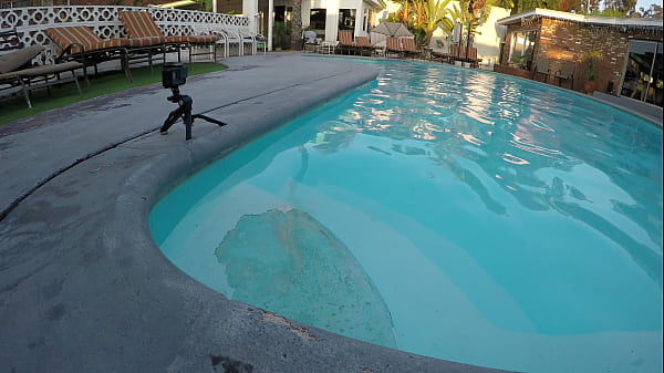 Hot teen sucks cock in swimming pool 