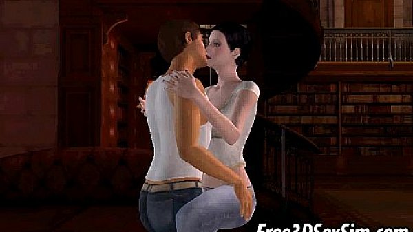 Sexy 3D brunette sucks cock and gets fucked hard 