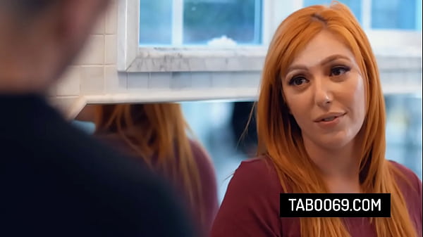 Gorgeous redhead stepmom Lauren Phillips greets her stepson naked and_rides on_his cock