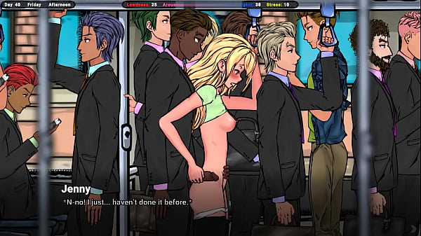 A horny stranger on a bus asked for help with his erection hentai game 