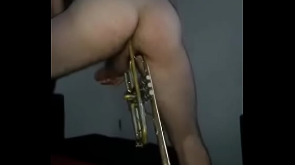 Femdom pegging slut asshole brass instrument 