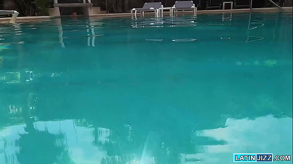 Angel and Eman decide to fuck right in the pool 