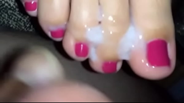 Slowly cum all over wife s toes closeup and hot