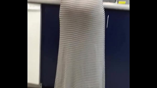 long dress back side of this girl at work