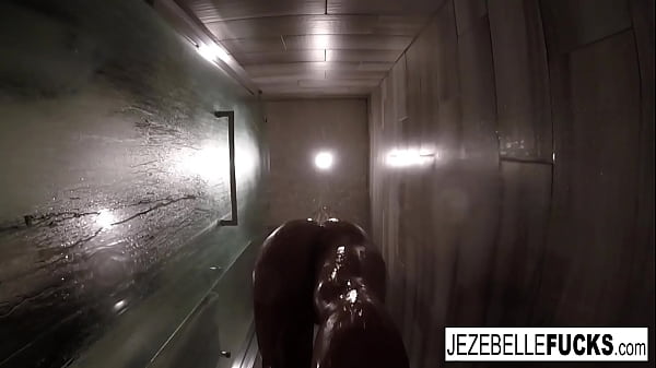 Brunette babe gets wet