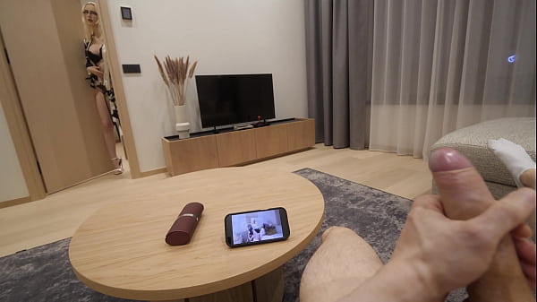 Horny stepmom catches stepson masturbating helps to cum 