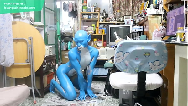 Gay Teen Bodypaint / 19 Years Old Boy Turned into a Veemon #1 