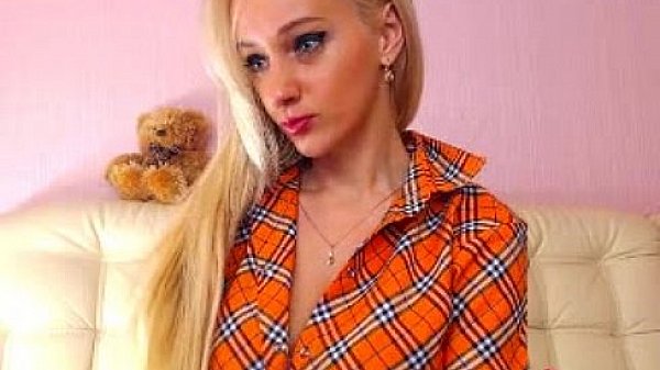 Teen wearing uniform plays with dildo on cam 