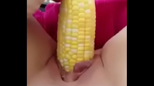 Petite pussy eating corn