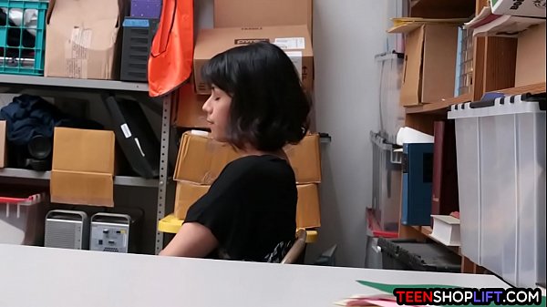 Security guard pounds a teen shoplfiters pussy_in his office