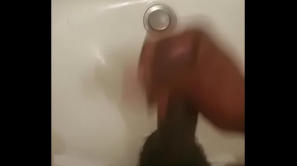 Black teen jerks in sink 