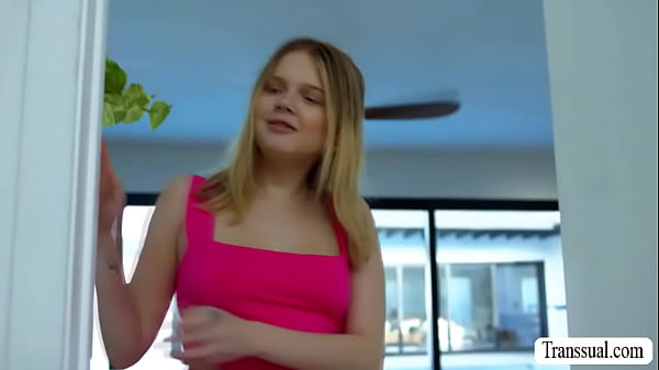 Busty shemale stepmother caught her stepdaughter flirting with the delivery man.She got mad and brings the delivery man 