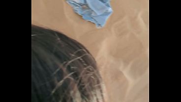 Chinese Girl Gets Covered With Cum In The Dunes In Public. thumbnail