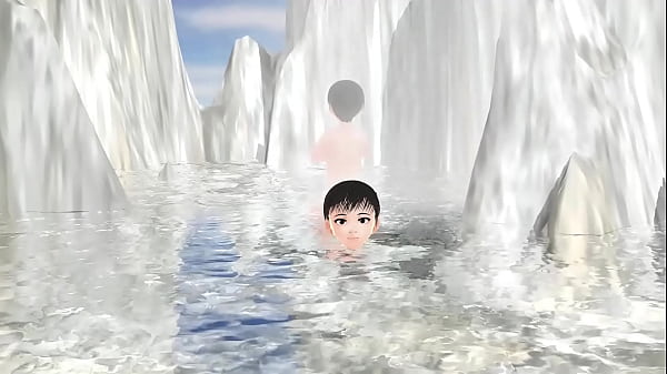 Leo anime girl take a unisex hot spring in a unexplored place