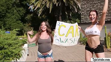 Today is the day this dude gets lucky by having a car wash with this slut car washer 