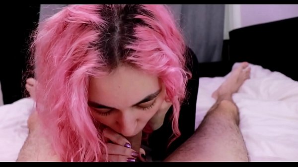 Hot chick with pink hair fucks with crosslegs after 