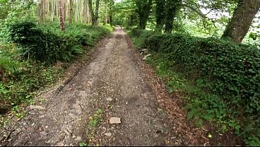 A woman in the woods riding a bike i ask her to watch my bike so it doesn't get stolen when i go to urinate i call her over and she helps me masturbate and gives me a blowjob under the green nature of the public forest 