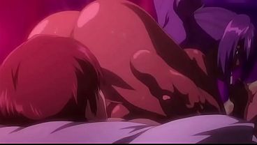 Dark skinned hentai babe receives a load 