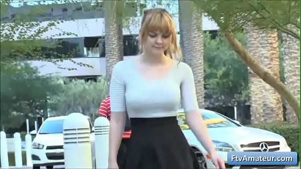 Sexy natural big tit blondeteen amateur Alyssa flash her boobs in_a restaurant