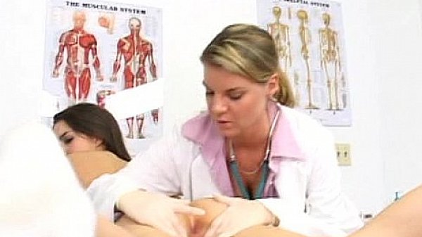 LIGHT SKIN BLACK FEMALE STRIPS DOWN TO SOCK FOR EXAM AND PAP SMEAR 