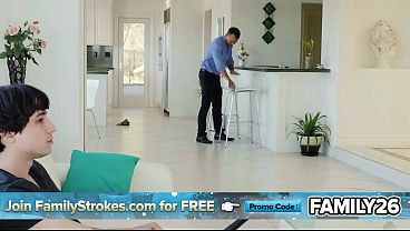 Nonton Familystrokes - Clueless Stepfather Almost Caught Horny Sneaky Step Siblings Fuck Around The House thumbnail