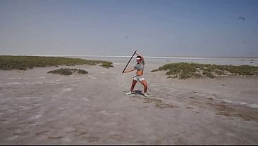 Katana on the Elton salt lake