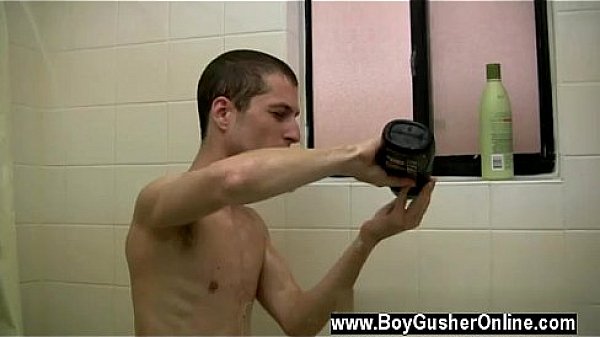 Naked men Once the shower is   over, he dries himself off and goes 