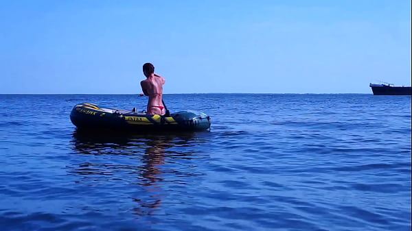 On_boat in_water Volga river
