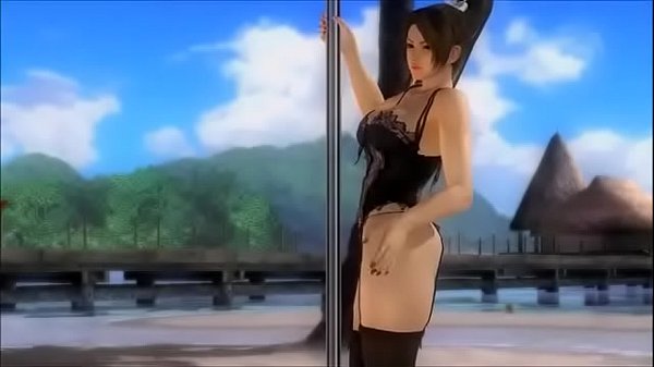 DoA Xtreme 3 Mai Shiranui Black Lingerie Pole_Dancing