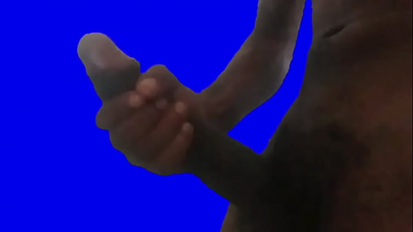 Play MP4 - Chroma key&comma; green&sol;blue screen black cock jerking off  huge bbc solo