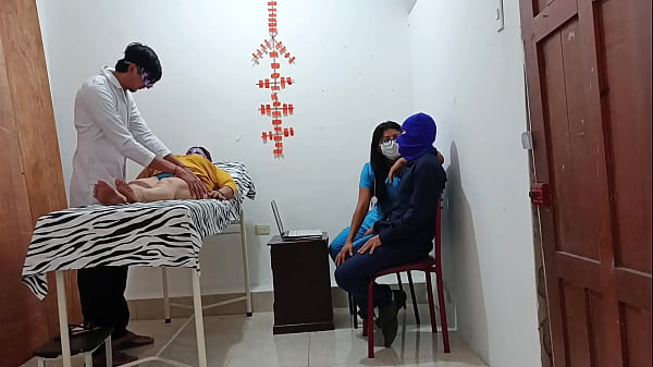 Foursome with patients having sex in the doctor's office homemade porn roleplay 
