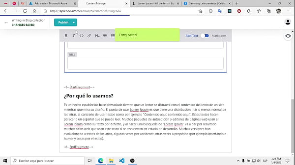 Post a la pagina web