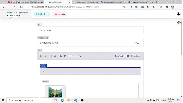 Post a la pagina web 