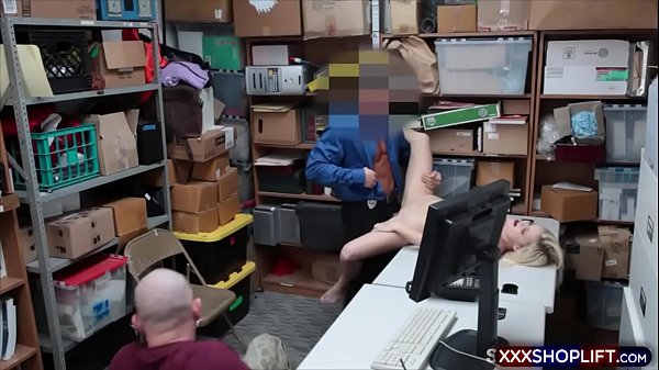 Cute blonde thief punishfucked by the security officer