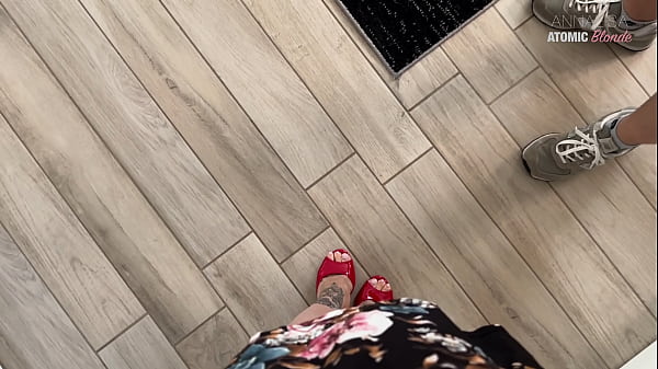 Blonde slutty wife fucked by pakistani delivery guy and swallows cum