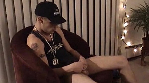 Blinged Straight Boy Buzz Beats Off and Cums 