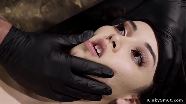 Small titsbrunette spanked on hogtie