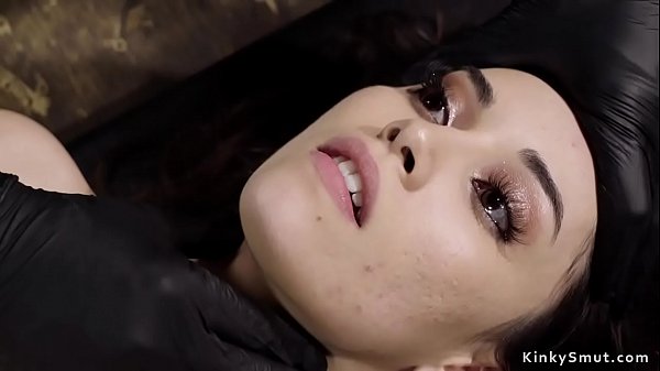 Smalltits brunette_spanked on hogtie