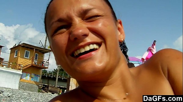 Play MP4 - DAGFS - Topless Beach Bunny Swallows A Load