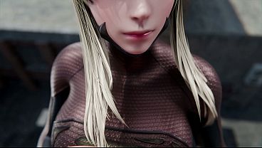 Superchica exprime la polla de un pordiosero 