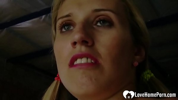 Naughty blonde babe enjoys teasing thecamera