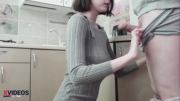 Tall cute model with a big round ass and huge breasts took off my pants in the kitchen and gave a blowjob after which i fucked her and cum on her face and dress after sex cum on her face and dress she is covered in sperm