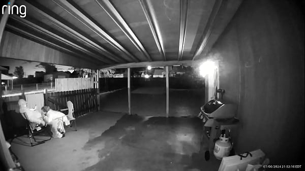 Filling her mouth and pussy on backporch 